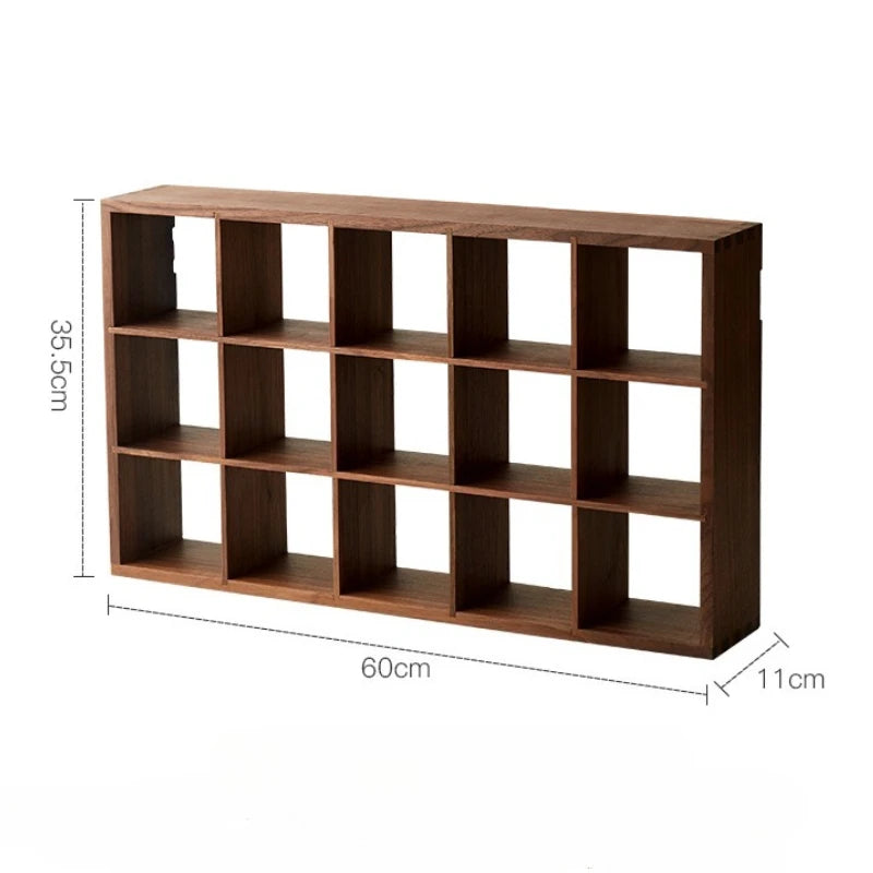 Solid Wood Storage Tea Rack Multi-grid Retro Small Purple Clay Pot Storage Holders Wall Display Rack Modern Storage Organizer