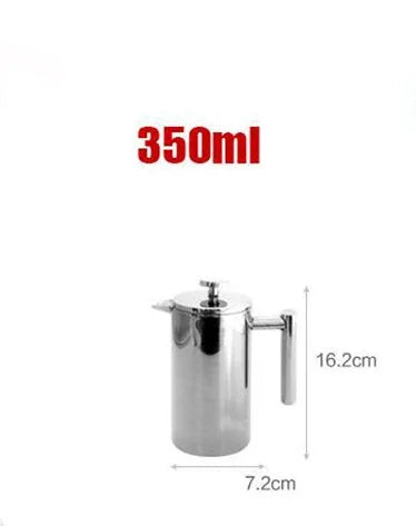 Double Walled Insulated Coffee Pot Filter Heat Resistant French Press Coffee Maker Rust-Free Food Grade Tea Maker Plunger Mixer