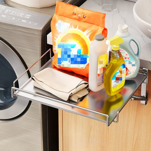 Stainless Steel Foldable Countertop Storage Rack, Space-saving, Can Be Used To Extend The Countertop In Bathrooms and Kitchens