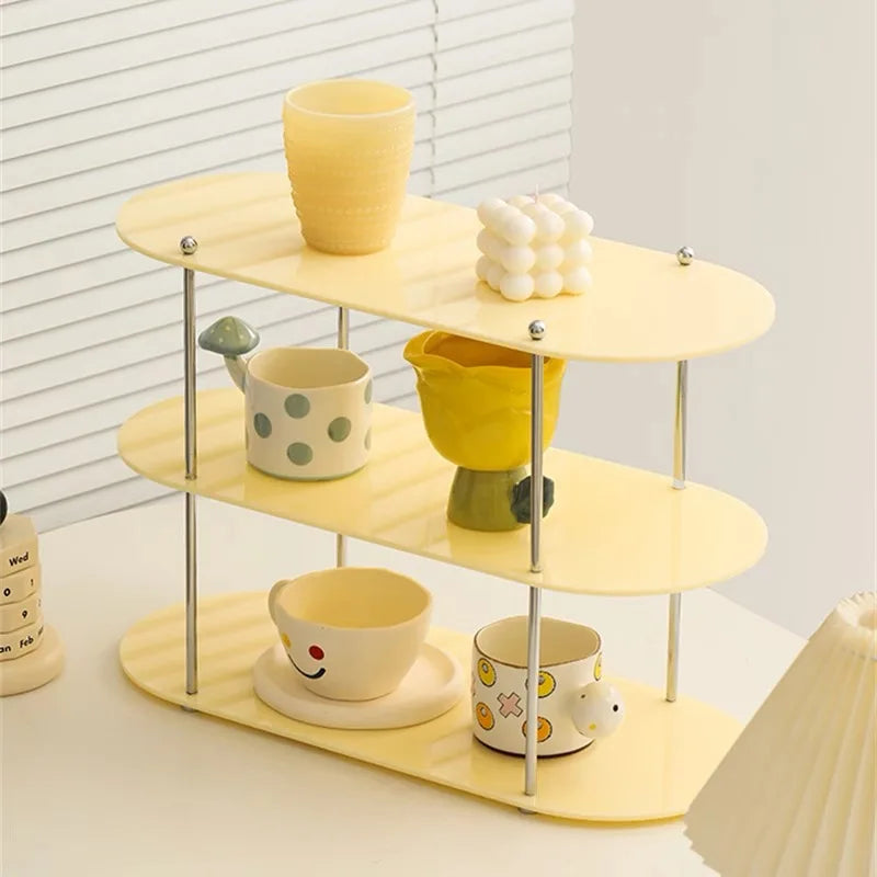 2025 New Ins Perfume Cosmetics Acrylic Storage Rack Water Cup Hand-made Bathroom Storage Desktop Storage Display Stand