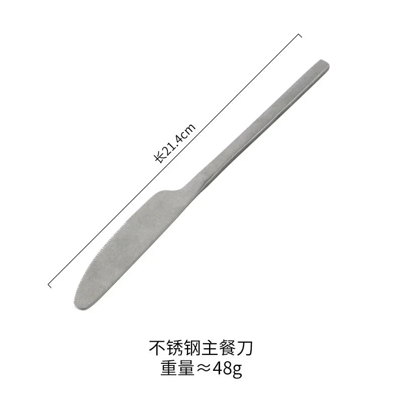 Vintage Industrial Style Metal Dinner Plate Stainless Steel Outdoor Camping Western Food Plates French Restaurant Bone Dish