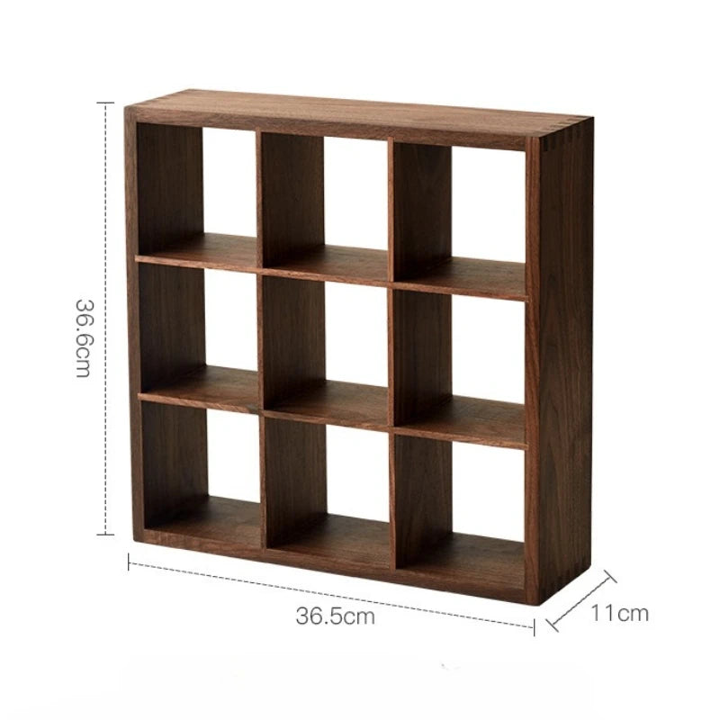 Solid Wood Storage Tea Rack Multi-grid Retro Small Purple Clay Pot Storage Holders Wall Display Rack Modern Storage Organizer