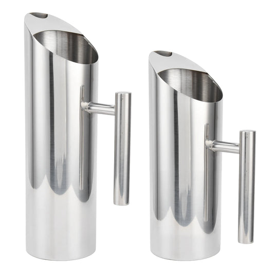 1.5L 2L Water Pitcher 304 Stainless Steel Large Capacity Ergonomic Handle Heatproof Streamlined Coffee Tea Pitcher for Home Cafe