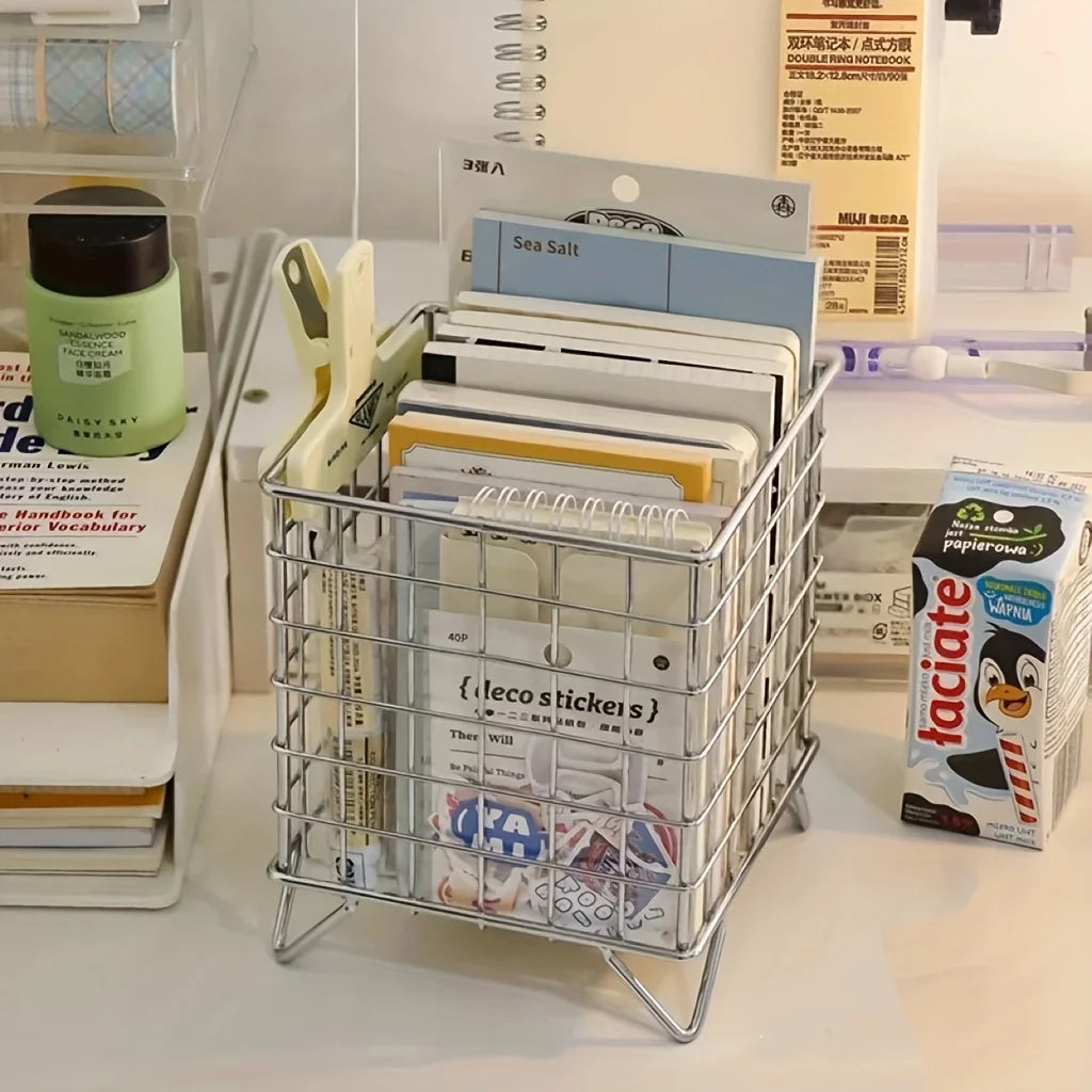 1pc Office Desk Storage Basket - Multi-functional Storage Basket, Shelf Basket