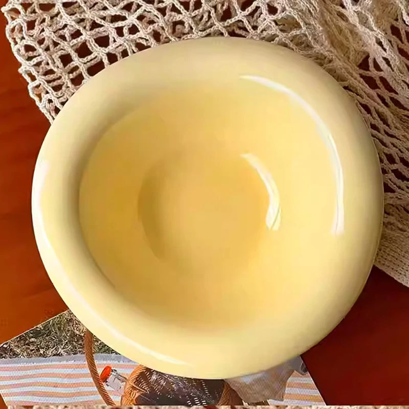 Solid Color Ceramic Yogurt Bowl Irregular Salad Bowls Home Breakfast Oatmeal Sugar Water Ice Cream Dessert Bowl Tableware