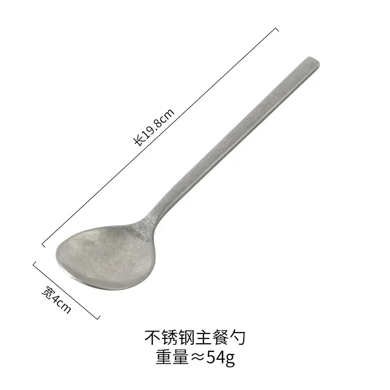 Vintage Industrial Style Metal Dinner Plate Stainless Steel Outdoor Camping Western Food Plates French Restaurant Bone Dish