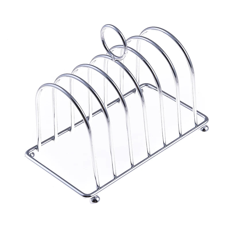 Stainless Steel Toast Bread Rack Restaurant Home Bread Holder 6 Slices Food Display Tool For Restaurant Kitchen Accessories