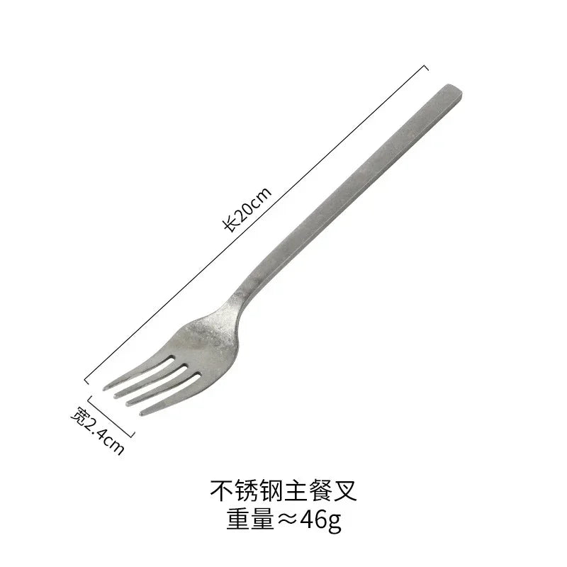 Vintage Industrial Style Metal Dinner Plate Stainless Steel Outdoor Camping Western Food Plates French Restaurant Bone Dish