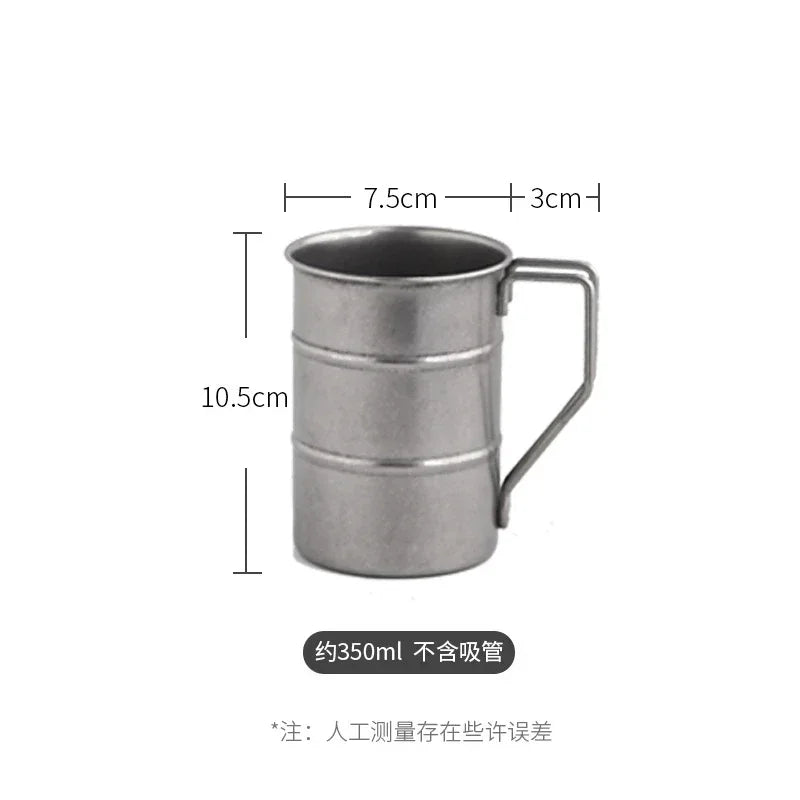 Vintage Industrial Style Metal Dinner Plate Stainless Steel Outdoor Camping Western Food Plates French Restaurant Bone Dish