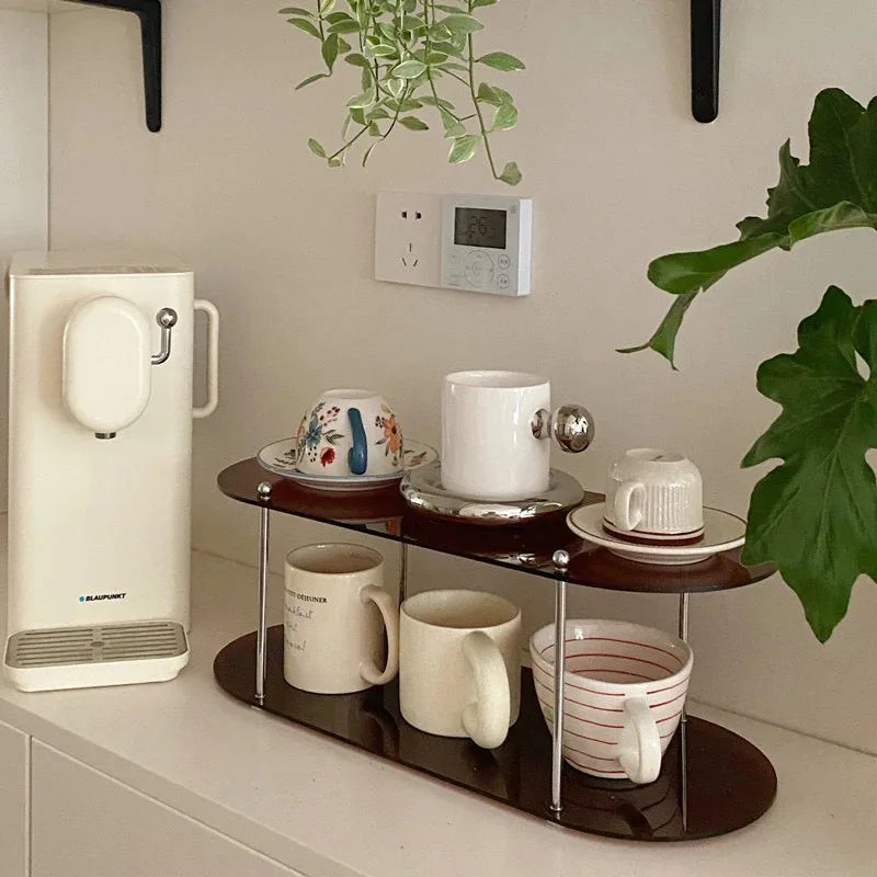 2025 New Ins Perfume Cosmetics Acrylic Storage Rack Water Cup Hand-made Bathroom Storage Desktop Storage Display Stand