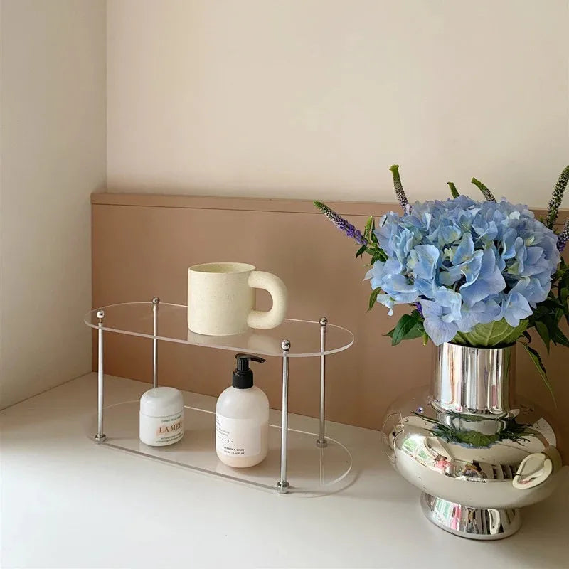 2025 New Ins Perfume Cosmetics Acrylic Storage Rack Water Cup Hand-made Bathroom Storage Desktop Storage Display Stand