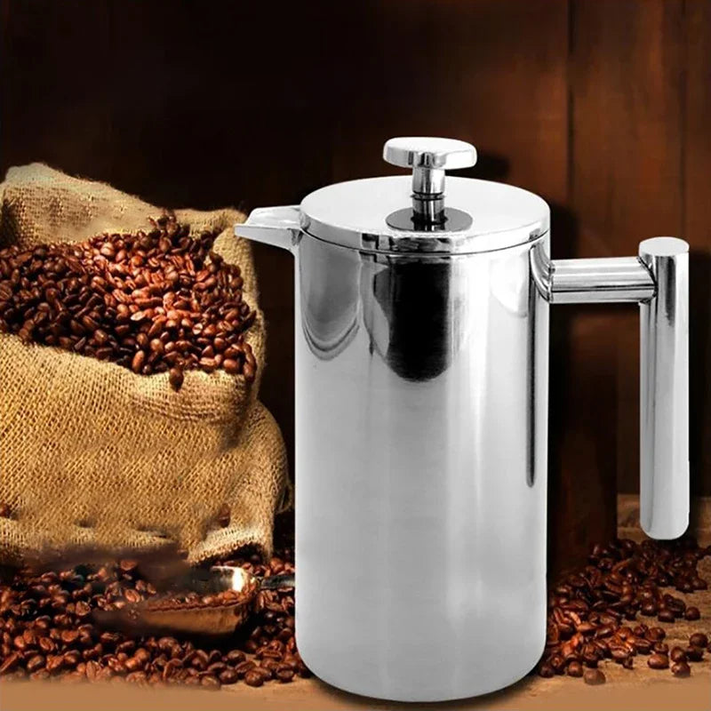 Double Walled Insulated Coffee Pot Filter Heat Resistant French Press Coffee Maker Rust-Free Food Grade Tea Maker Plunger Mixer