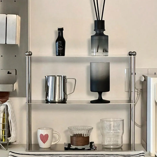 Minimalist Stainless Shelves Steel Three Layers Storage Rack Vintage Cup Organizer Cosmetics Storage Rack Kitchens Accessories