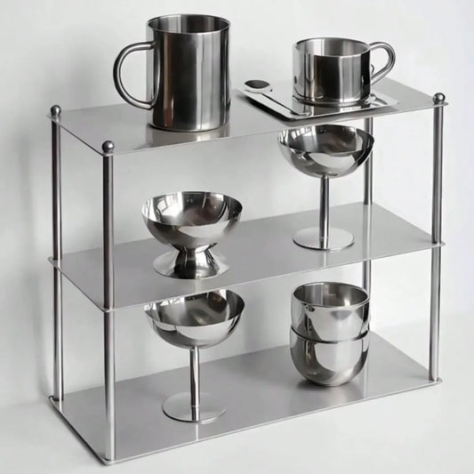 Minimalist Stainless Shelves Steel Three Layers Storage Rack Vintage Cup Organizer Cosmetics Storage Rack Kitchens Accessories