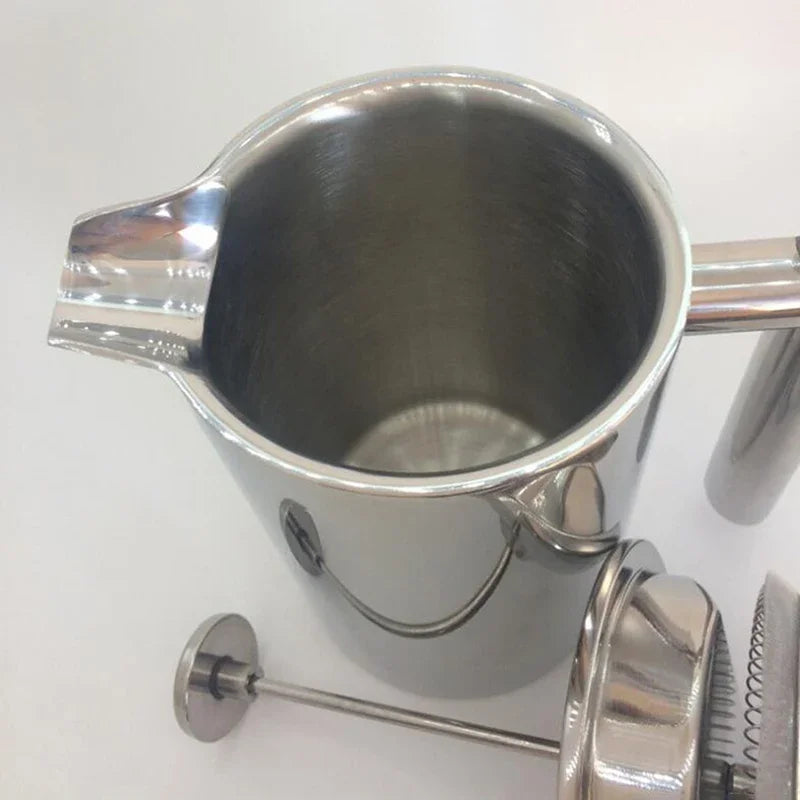 Double Walled Insulated Coffee Pot Filter Heat Resistant French Press Coffee Maker Rust-Free Food Grade Tea Maker Plunger Mixer
