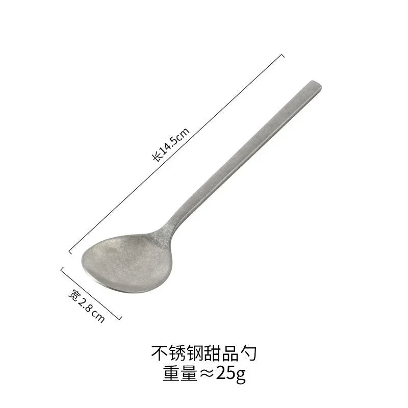 Vintage Industrial Style Metal Dinner Plate Stainless Steel Outdoor Camping Western Food Plates French Restaurant Bone Dish