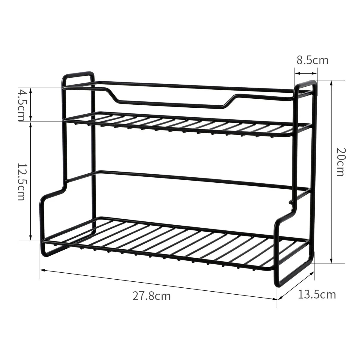 Kitchen Countertop Storage Rack Spice Shelf Versatile Stainless Steel Storage Basket for Bathroom Toiletries Cup Organizer Racks