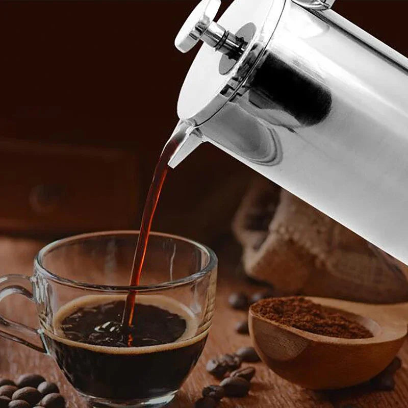 Double Walled Insulated Coffee Pot Filter Heat Resistant French Press Coffee Maker Rust-Free Food Grade Tea Maker Plunger Mixer